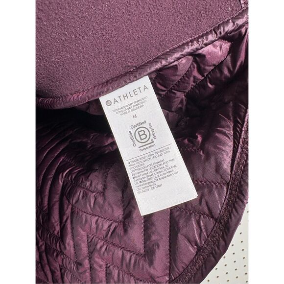 Athleta cozy Sherpa Snap Sweatshirt Pullover Plum Color Size M - Picture 6 of 7